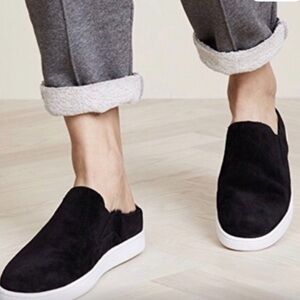 Vince Blair Sneaker Mule Black Suede Slip-On Shoes